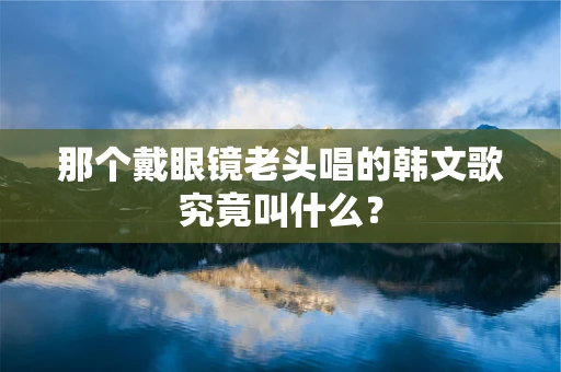 那个戴眼镜老头唱的韩文歌究竟叫什么？