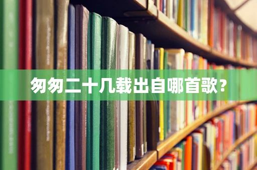 匆匆二十几载出自哪首歌？