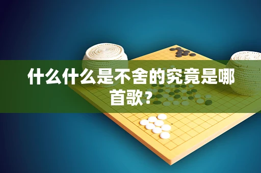 什么什么是不舍的究竟是哪首歌？