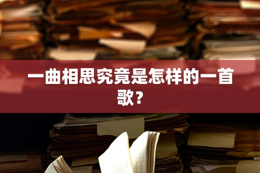 一曲相思究竟是怎样的一首歌？