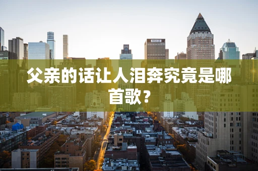 父亲的话让人泪奔究竟是哪首歌？
