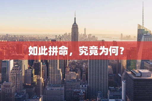 如此拼命，究竟为何？