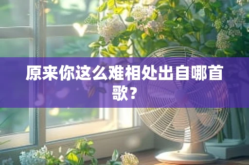 原来你这么难相处出自哪首歌？