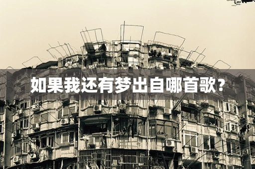 如果我还有梦出自哪首歌？