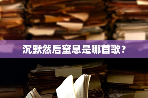 沉默然后窒息是哪首歌？