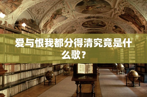 爱与恨我都分得清究竟是什么歌？