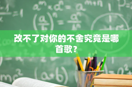 改不了对你的不舍究竟是哪首歌？