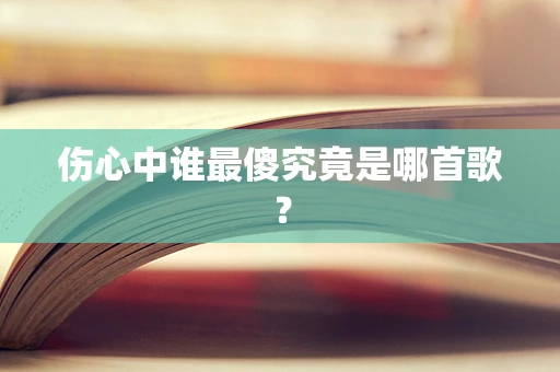 伤心中谁最傻究竟是哪首歌？