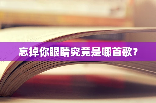 忘掉你眼睛究竟是哪首歌？