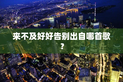 来不及好好告别出自哪首歌？