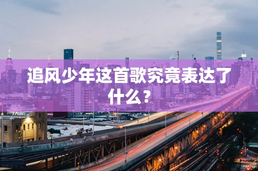 追风少年这首歌究竟表达了什么？