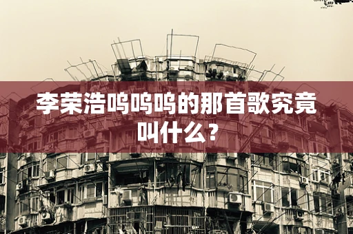李荣浩呜呜呜的那首歌究竟叫什么？