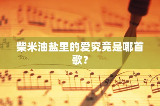 柴米油盐里的爱究竟是哪首歌？