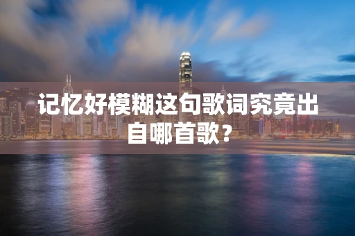 记忆好模糊这句歌词究竟出自哪首歌？
