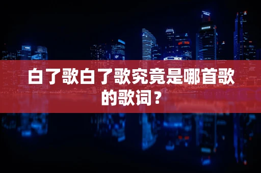 白了歌白了歌究竟是哪首歌的歌词？
