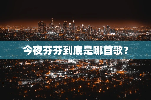 今夜芬芬到底是哪首歌？