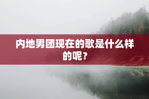 内地男团现在的歌是什么样的呢？