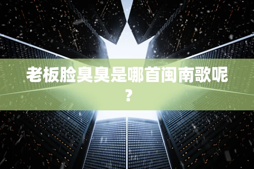 老板脸臭臭是哪首闽南歌呢？