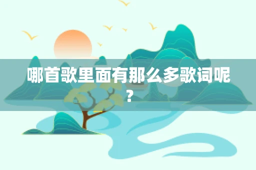 哪首歌里面有那么多歌词呢？