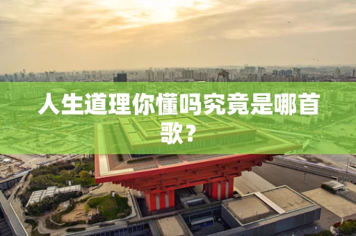 人生道理你懂吗究竟是哪首歌？