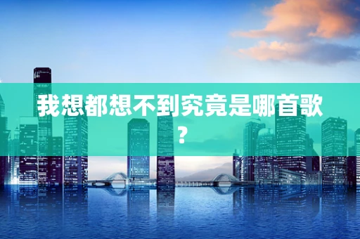 我想都想不到究竟是哪首歌？