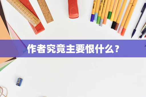 作者究竟主要恨什么？