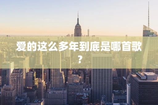 爱的这么多年到底是哪首歌？
